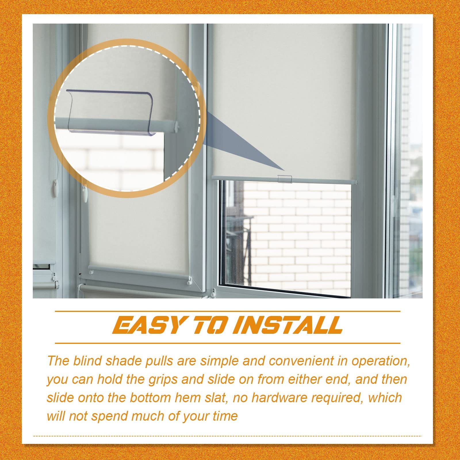 Chunful Shade for Roller Pull Down Shades Handle One Size, Clear