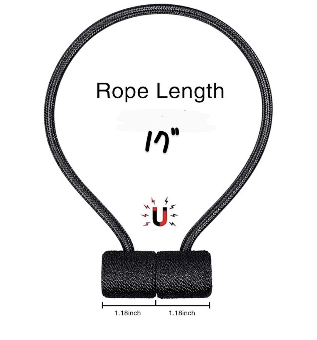 2pc Black Nylon Curtain/Drapes Strong Magnetic Tieback Holders ▪︎ Home Travel RV