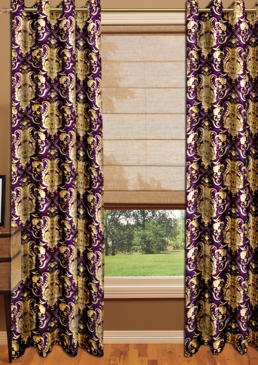 J1 Chenille Drapery Panel – Purple- Rayon/Polyester- 60″ Inches W x 96″ H-J2