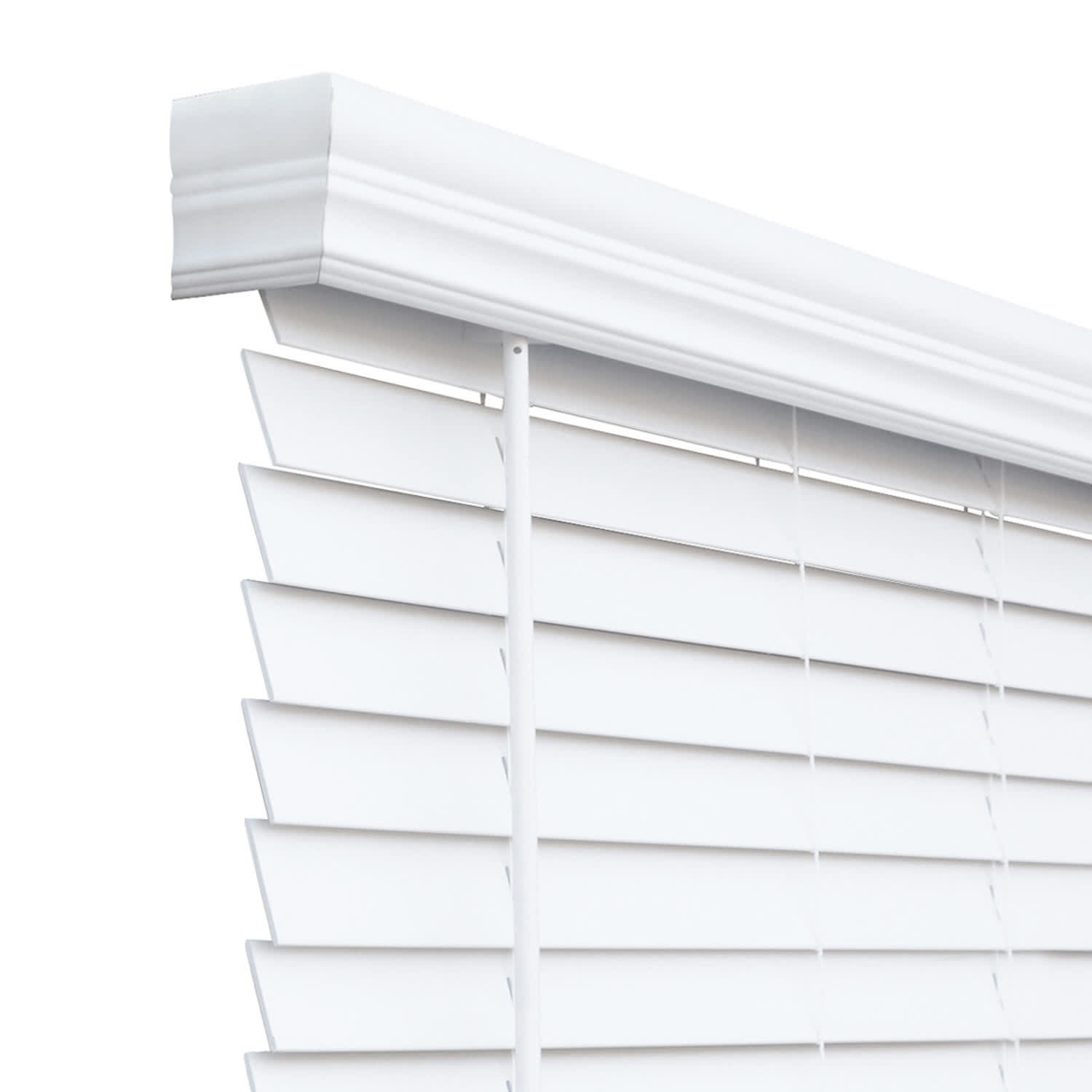Cordless Faux Wood Blind Basic White 42 x 60 in Solid Pattern MPN 6048
