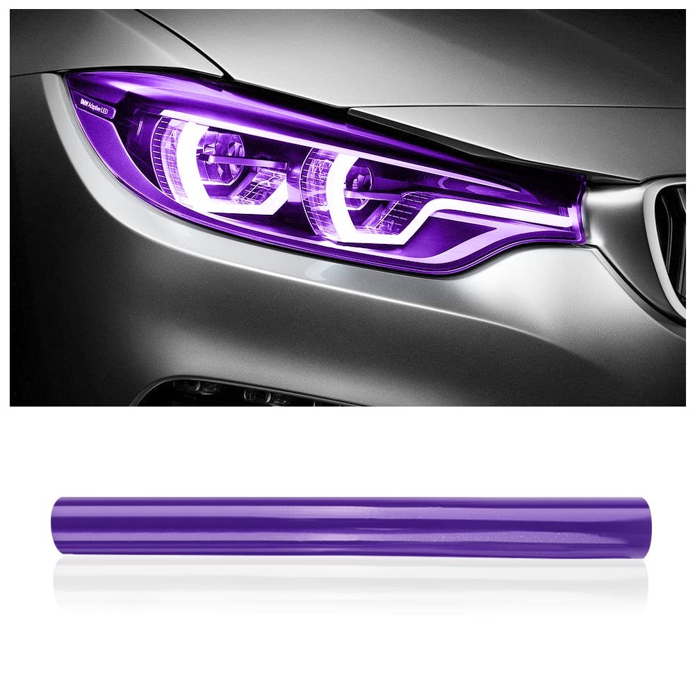 12 X 48inch Car Light Tintilm, Cuttable&Stretchability Car Headlight Purple F
