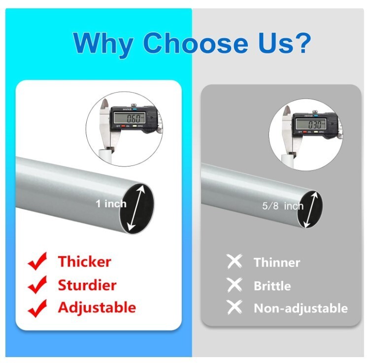Curtain Rods For Windows 16 To 144 Inches Adjustable Length 1 Inch Diameter Wind