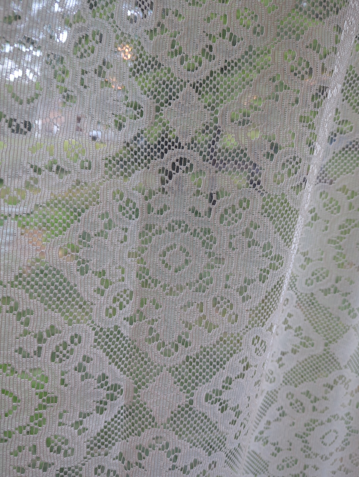 Vintage Eggshell Lace Design Sheer Curtain Panels 56 x63 Set Of 4 Cottage core