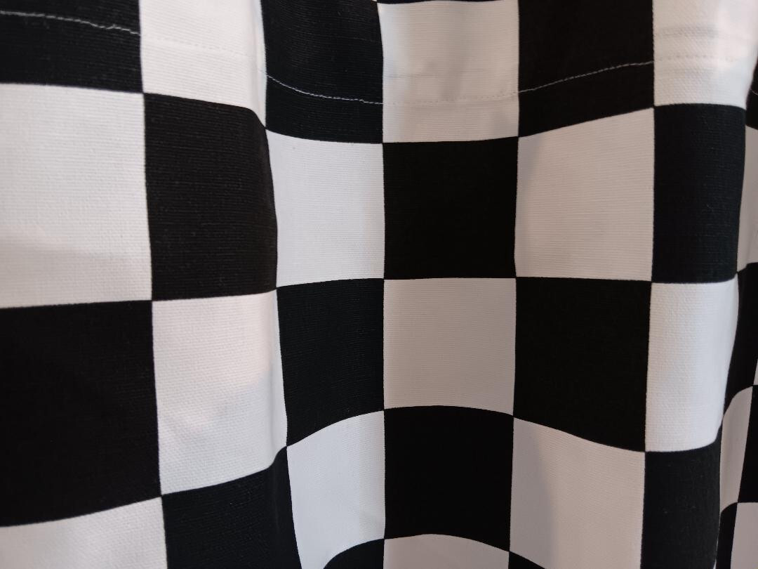 VALANCE Black and White Large Check Racecar Handmade 52″W x 15″L