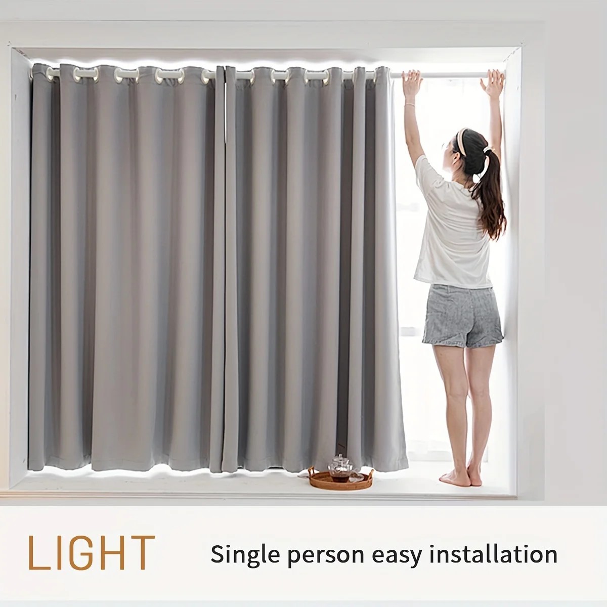 Pair of Blackout Curtains Set Eyelet Ring Top Ready Made Thick Thermal Curtain