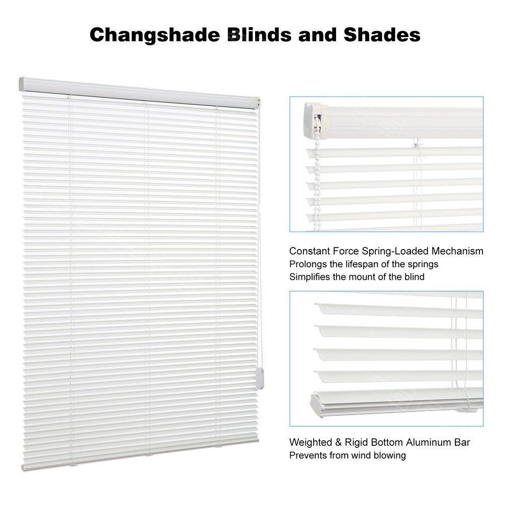 Changshade Corded Single Touch 1 Inch Window Shades in Choose Size Mini Blind -S