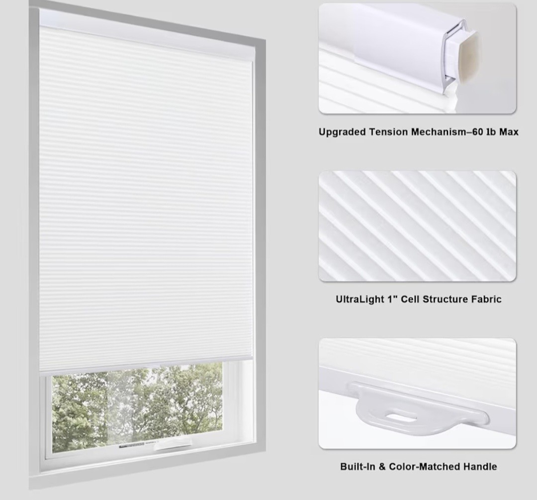 No-Drill Cordless Cellular Window Shades 20.5″ X 48″