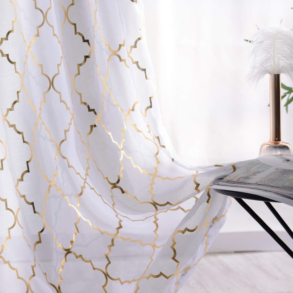 Sheer Curtains, 114.3cm Length, For Kitchen Windows, Cafe Curtains, Half…