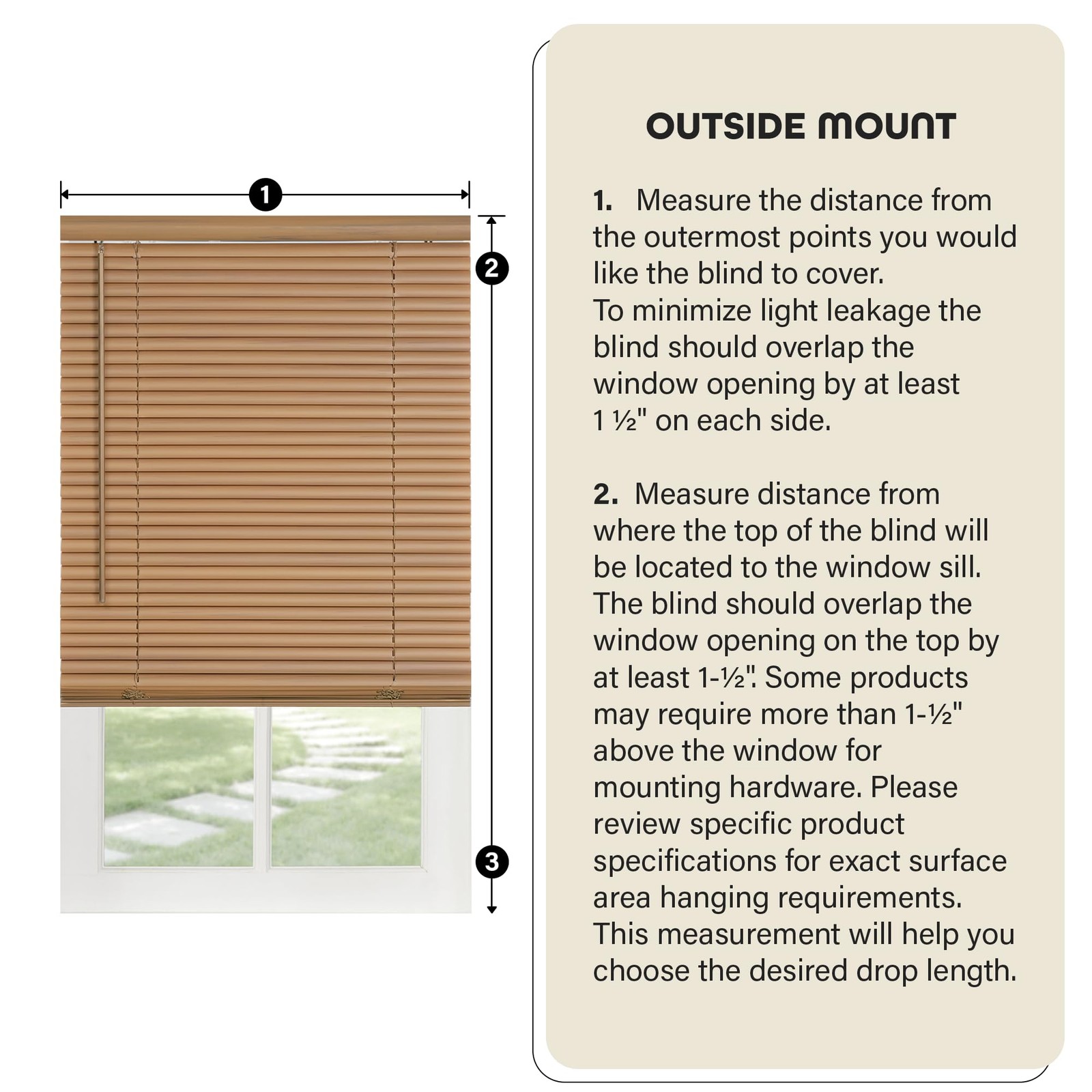 Cordless Light Filtering Mini Blind – 28 Inch Width, 64 Inch Length, 1″ Slat …