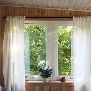 Black Curtain Rods 32 to 72 (3-6Ft) for Window: Outdoor – Industrial 1Inch Pole