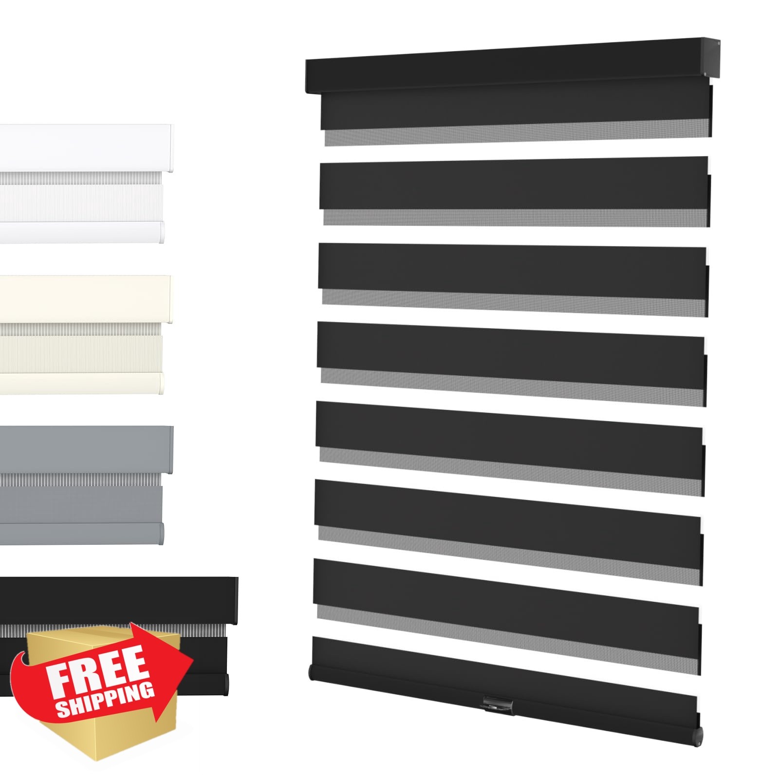 MYshade Zebra Blinds Black 32″W x 72″H