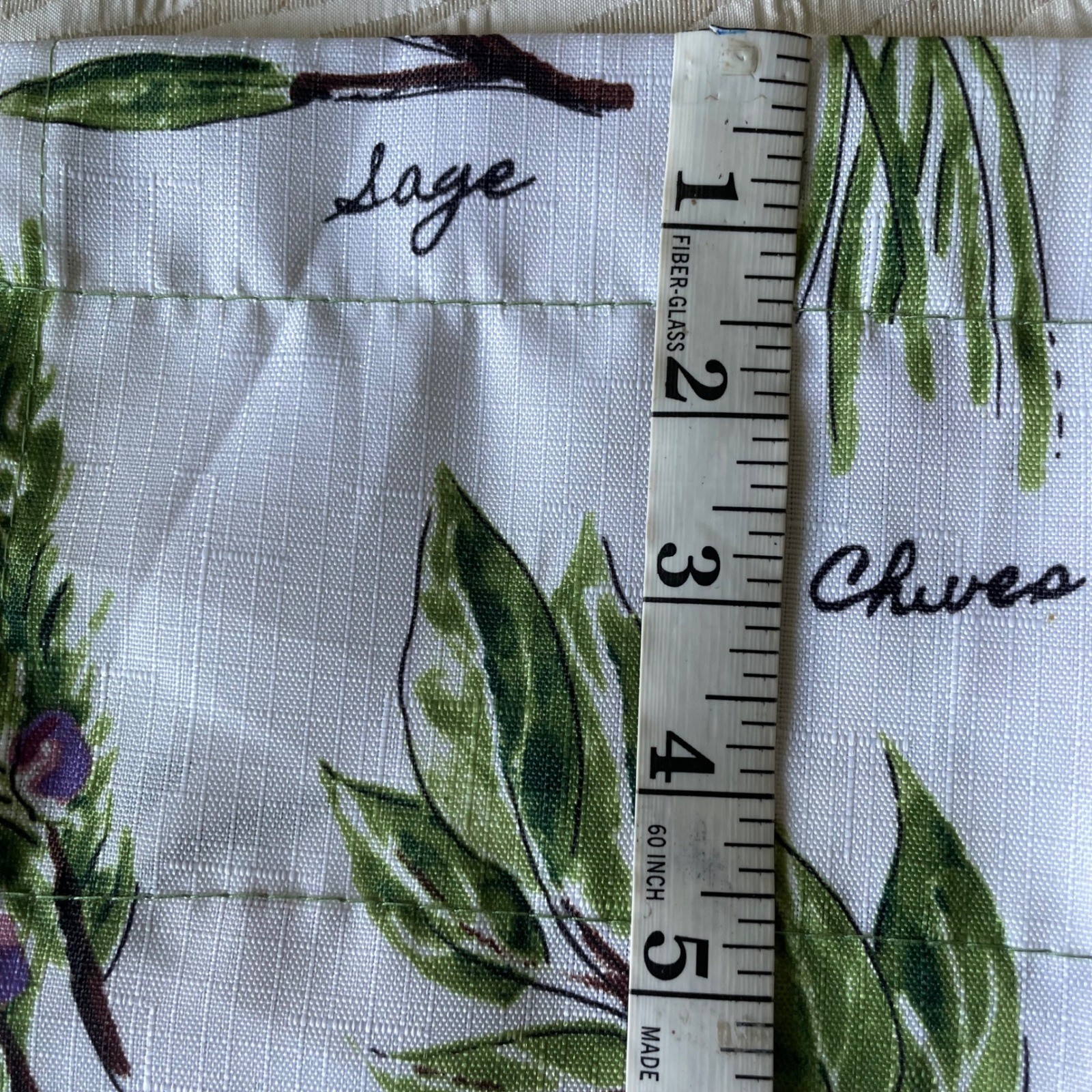 Botanical Herb Print Cafe Curtains Set of 2 White Green Ruffle Farmhouse 27×34