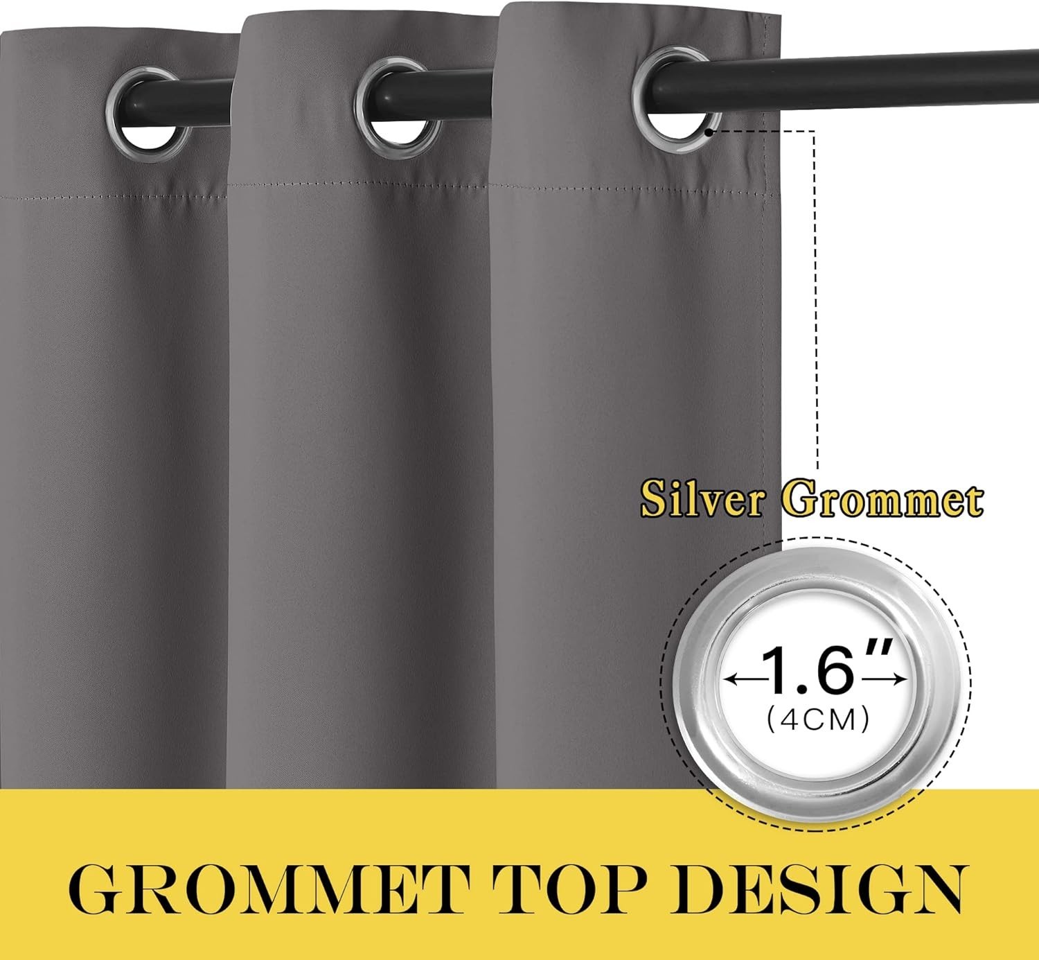 Heavyweight Blackout Sliding Door Curtains, 84 Inch Length, Noise Reduction