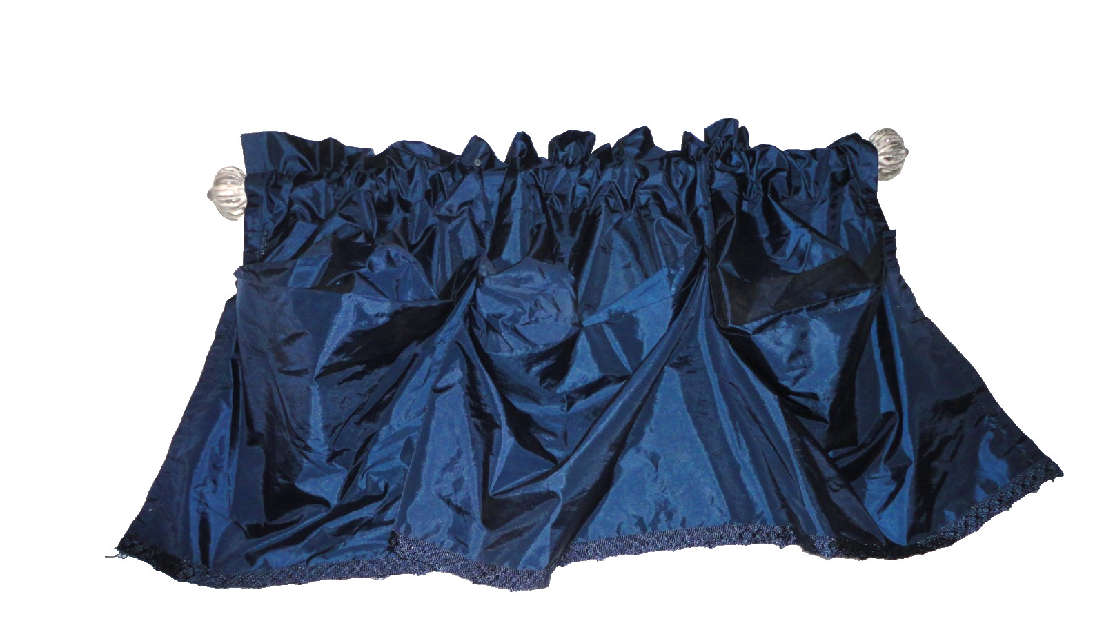 AMERICAN LIVING Blue faux silk embellished (1) tuck VALANCE 54 X 20