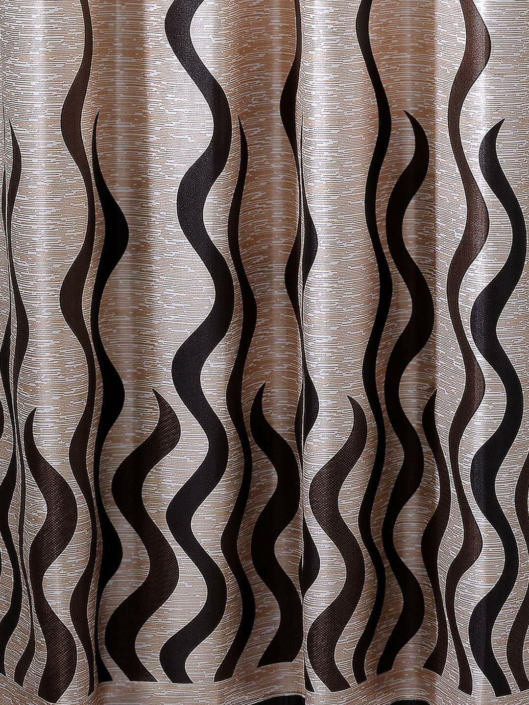 Polyester Door Curtain 2 Piece Eyelet 7ft 84 inch Brown