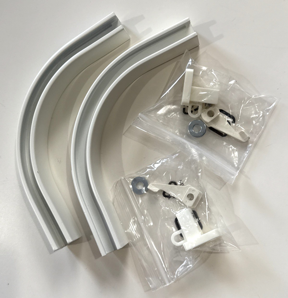 Lot of 2 IKEA VIDGA Corner Piece Single Track 4 3/4″ Corner Connector Rail