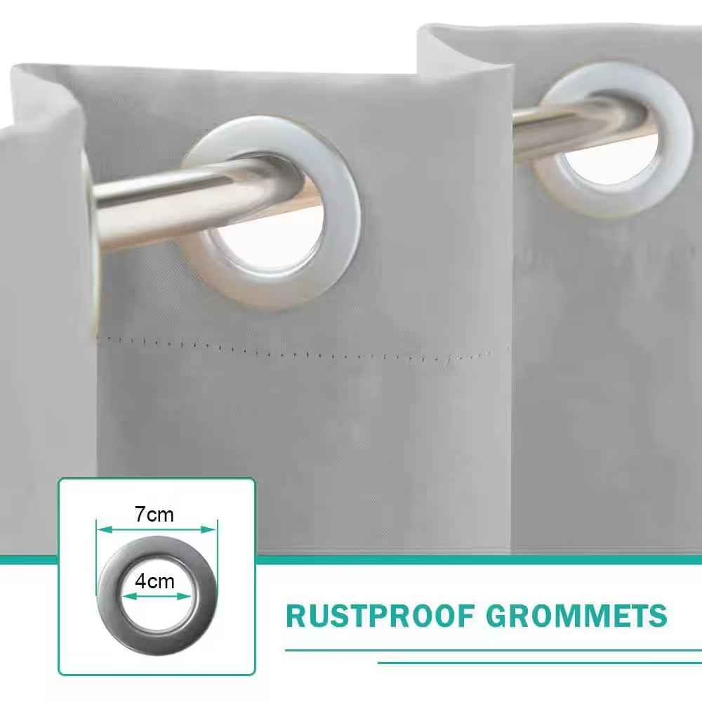 Greyish White Grommets on Top and Bottom, Privacy Curtain Panel for Patio Porch