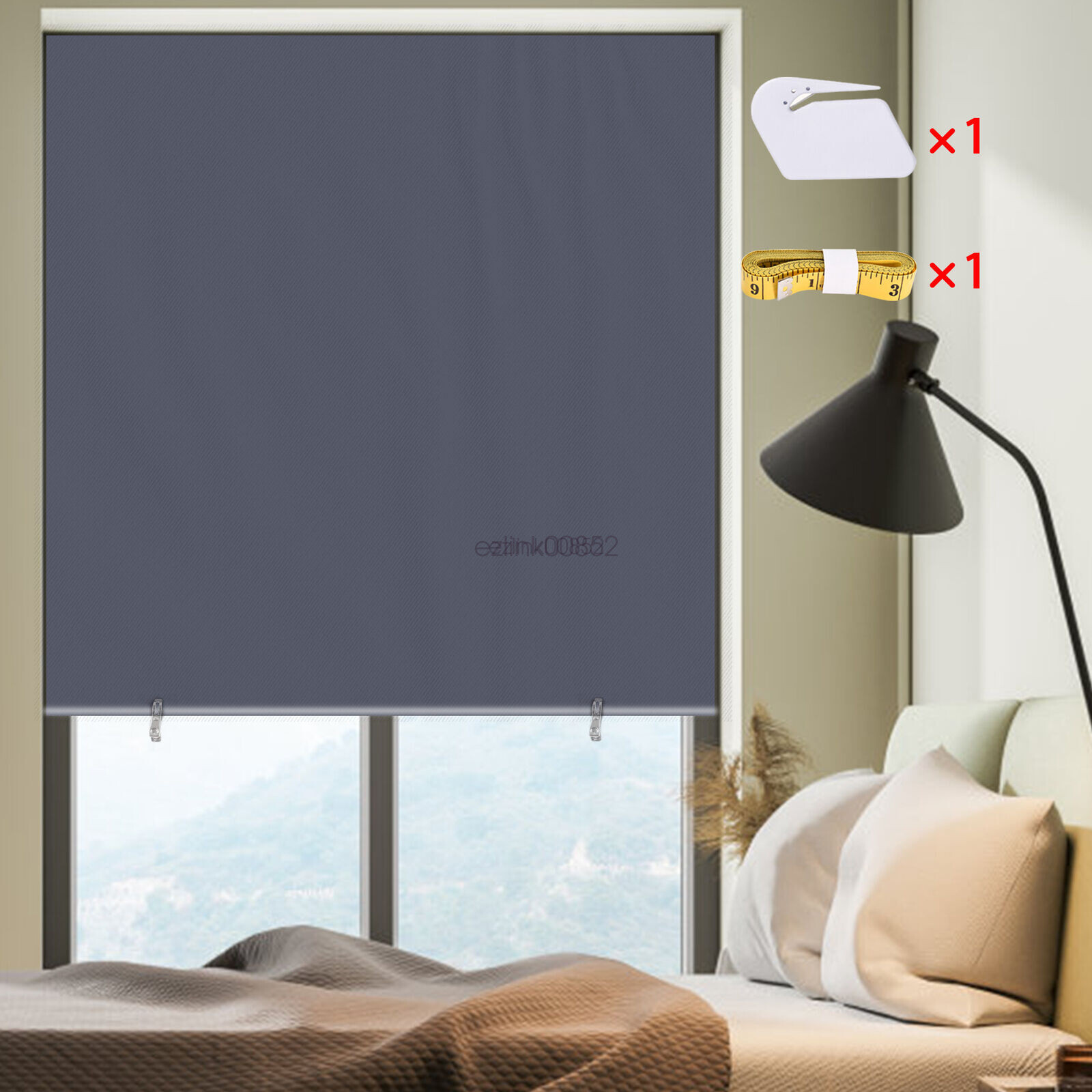 100% Blackout Roller Shades, No Tools No Drill Cordless Blinds for Windows