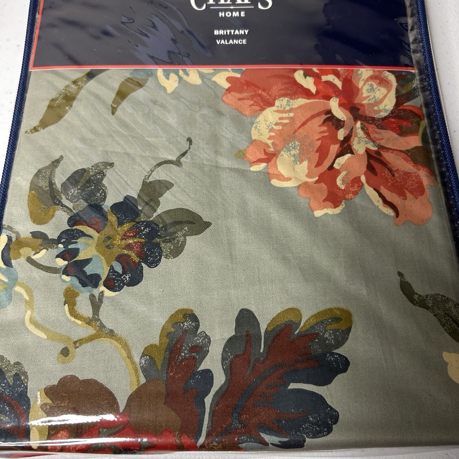Ralph Lauren CHAPS Home Brittany Valance 100% Cotton 80 x 17 Green Floral NEW