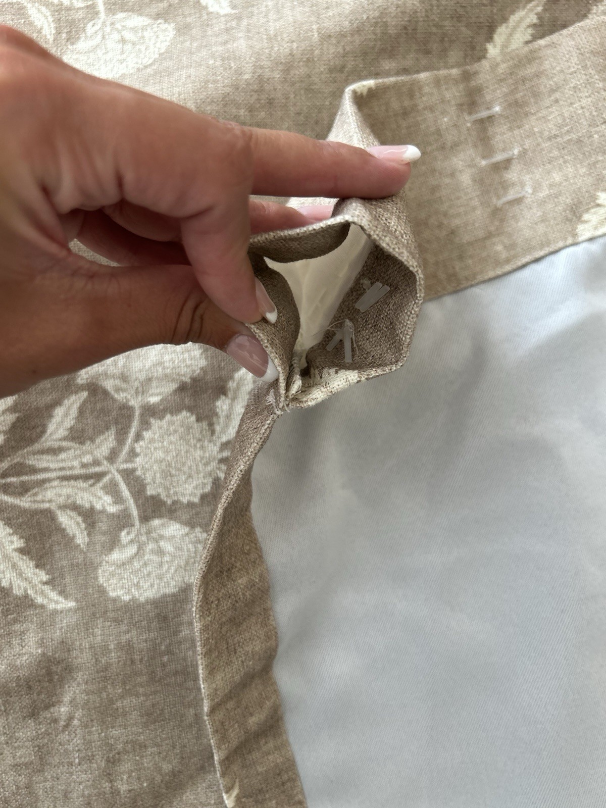 Pottery Barn Summer Bhotah BLACKOUT Curtain (1) 50”x108” Flax / Ivory NWOT OB