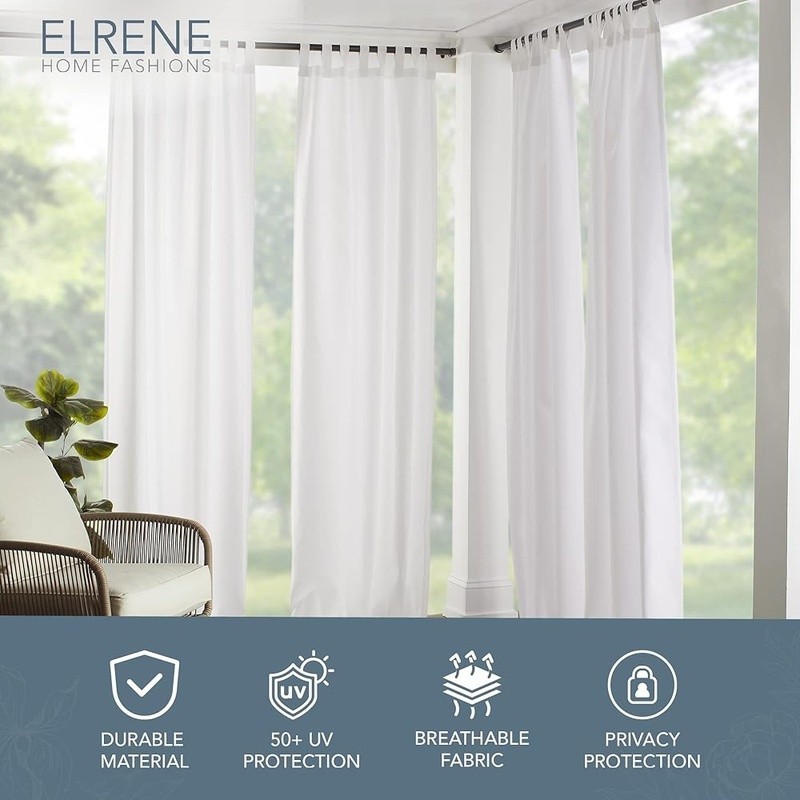 Indoor Outdoor Curtain Panel UV Protection Water Resistant Light Filtering New