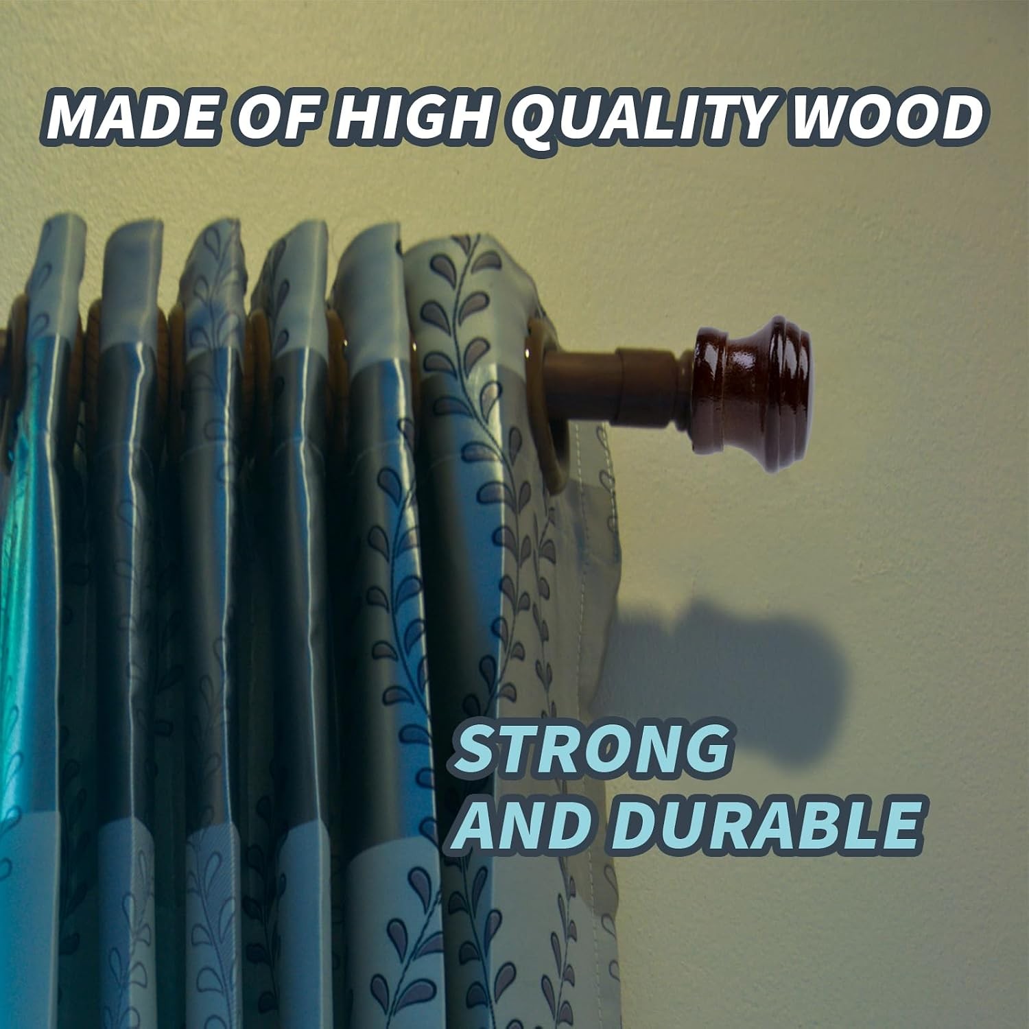 Curtain Rod Finial Replacement for Living Room,Bedroom,2Pcs | Screw on Curtain