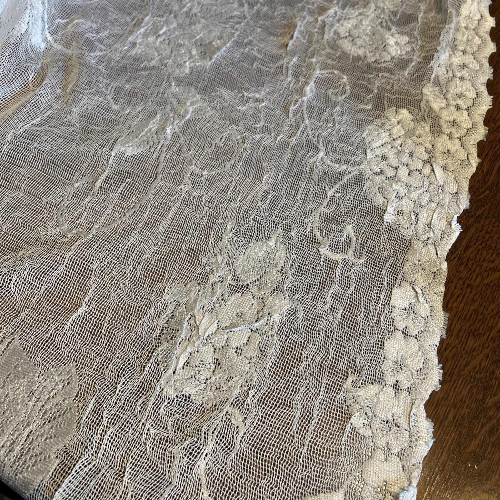 White Lace Rectangular Long Window Swag 46″ x 120″