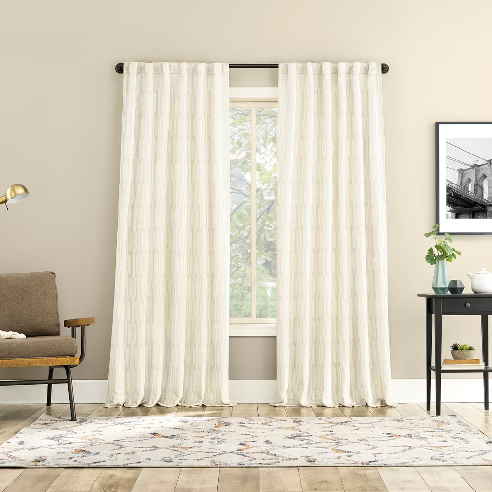 Sun Zero 2pc No. 918 Dover Tonal Geometric Semi-Sheer Back Tab