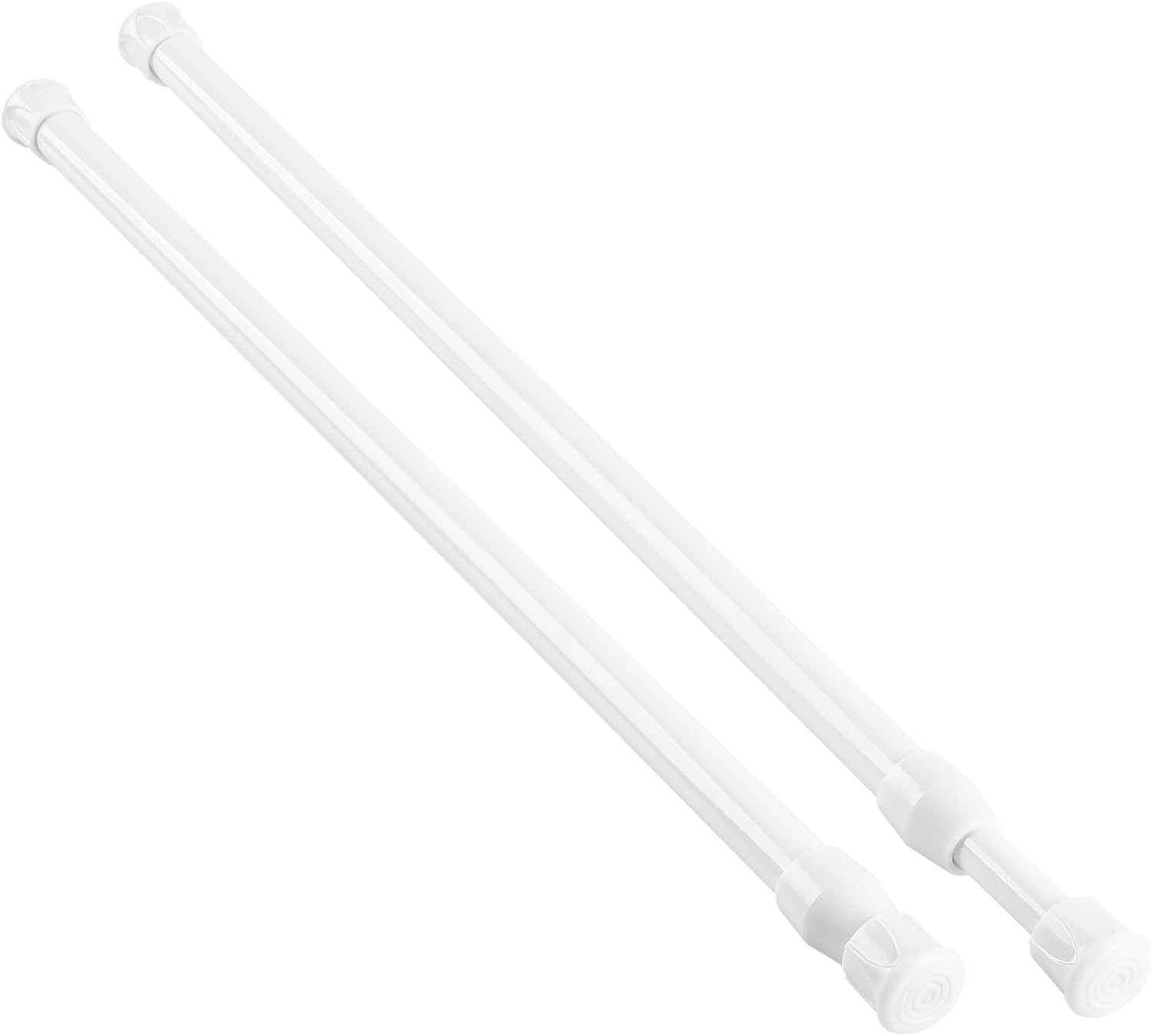 2 Pack Adjustable Spring Tension Rods 16-28 Inch, No Tools Curtain Rod, White