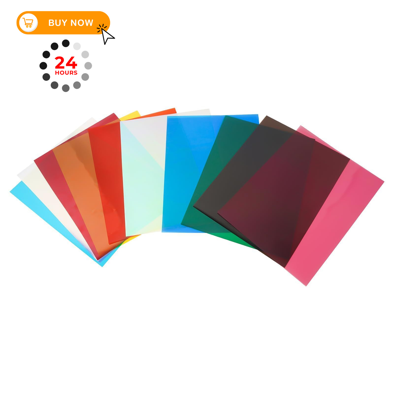 10Colors Bundle Pack Colorful Transparent 11.7Inch x 8.2Inch, 10colors
