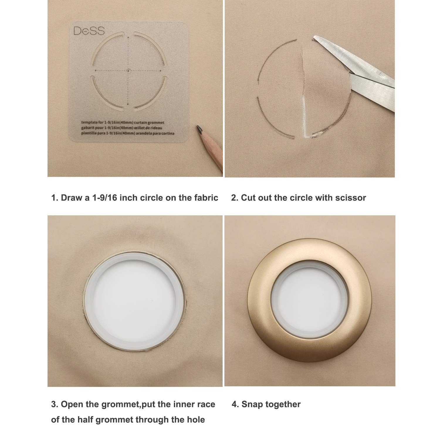 32 Pack Curtain Grommets,Inner Diameter 1-9/16″(40mm) Curtain Eyelet Rings Na…