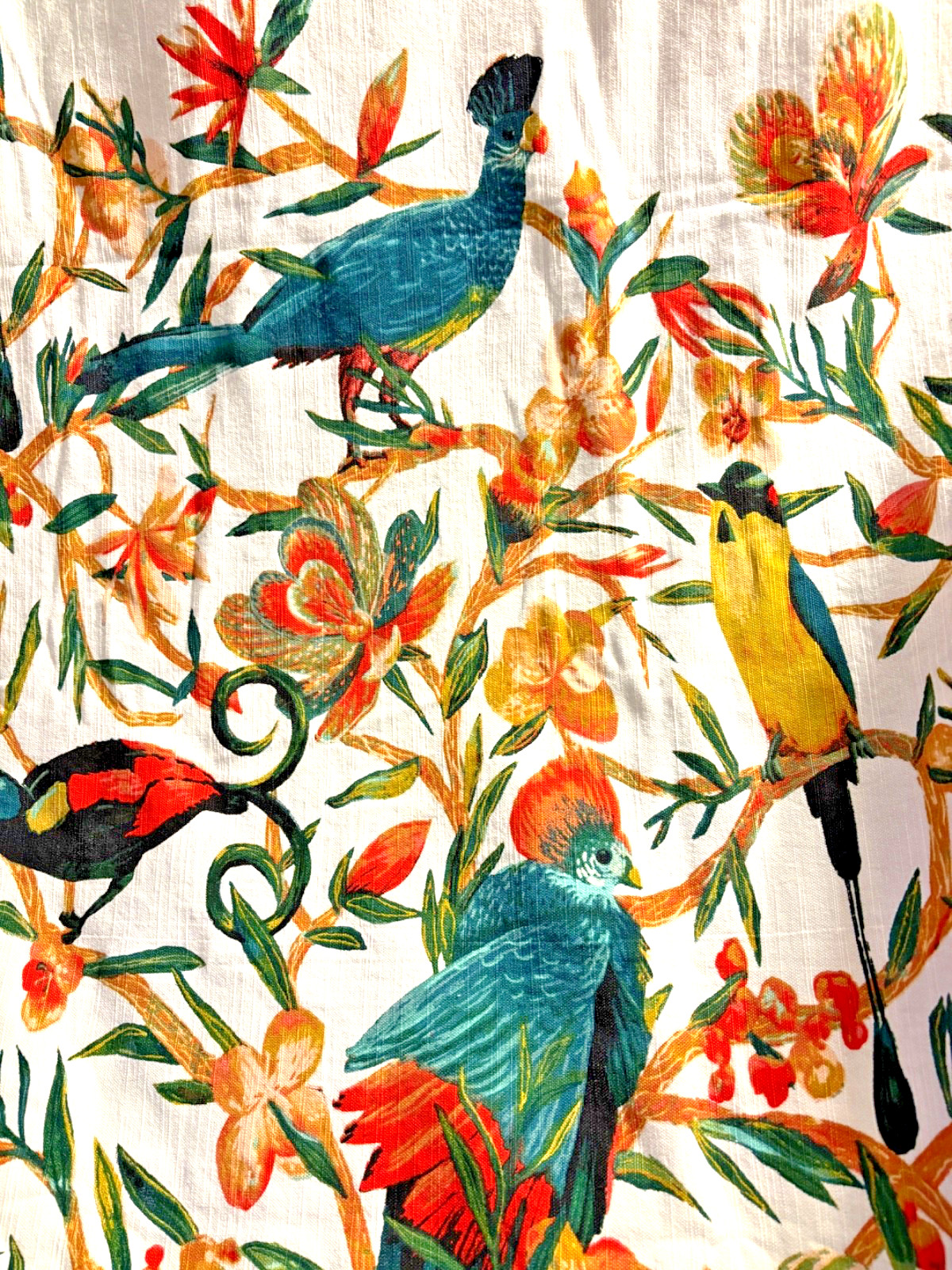 Target Opal House Floral Tropical Birds Cotton Shower Curtain 68″x 72″