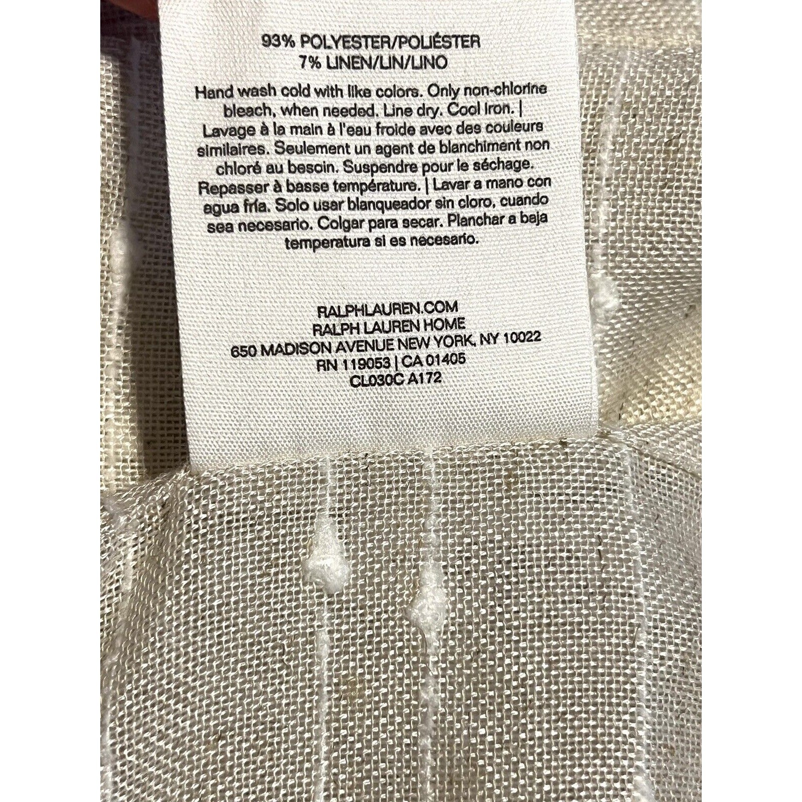 2 Ralph Lauren Marley Window Panels Curtains 54 x 84” Natural Beige **READ