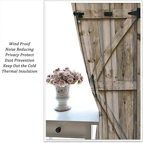 Rustic Wooden Barn Door Blackout Windows 26″W x 84″L (Pack of 2) Style-3