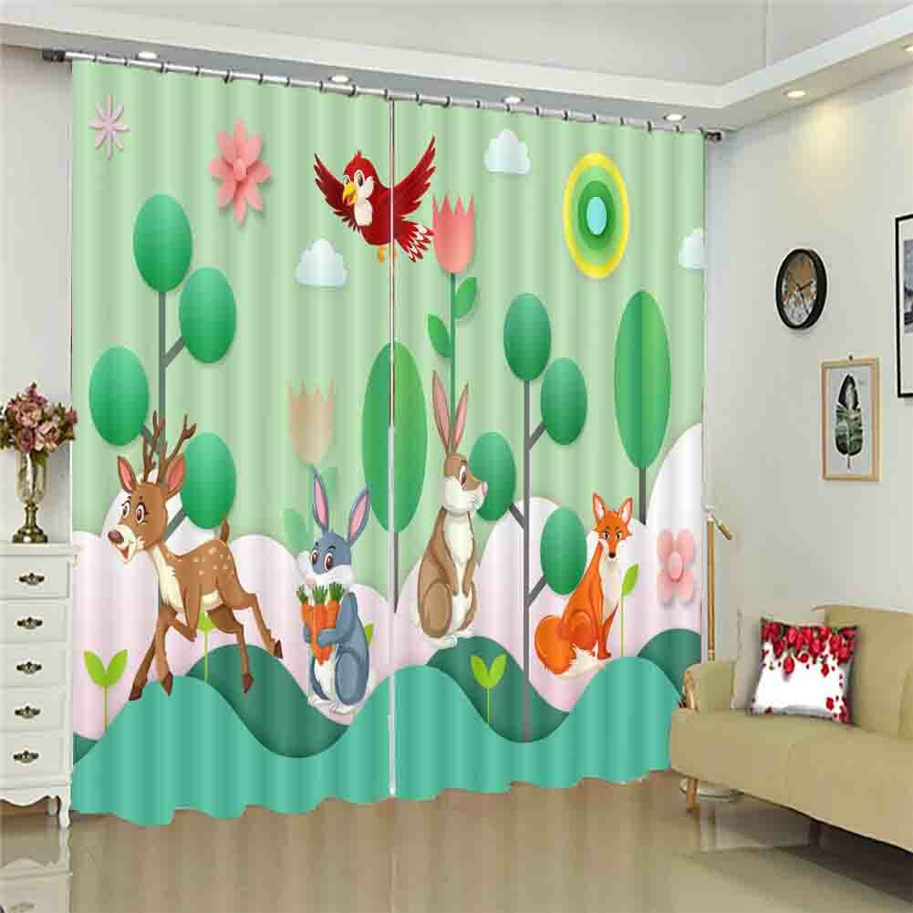Petal Assistant Sky 3D Curtain Blockout Photo Printing Curtains Drape Fabric