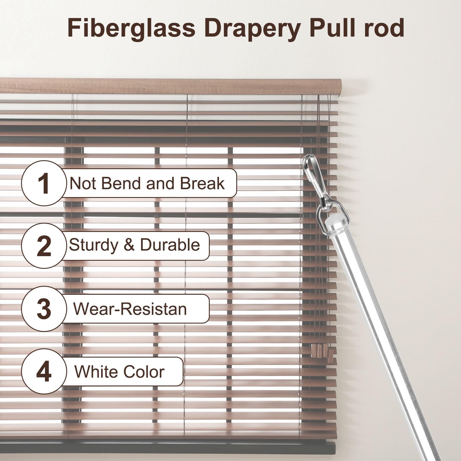 uxcell 2Pcs 12″Clear Curtain Pull Rod, Acrylic Blind Wand 12″, Clear