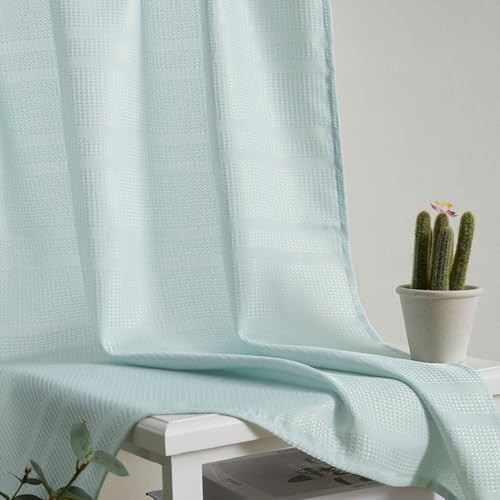 Water Repellent Bathroom Curtains for Small 30″W x 36″L (Pack of 2) Blue