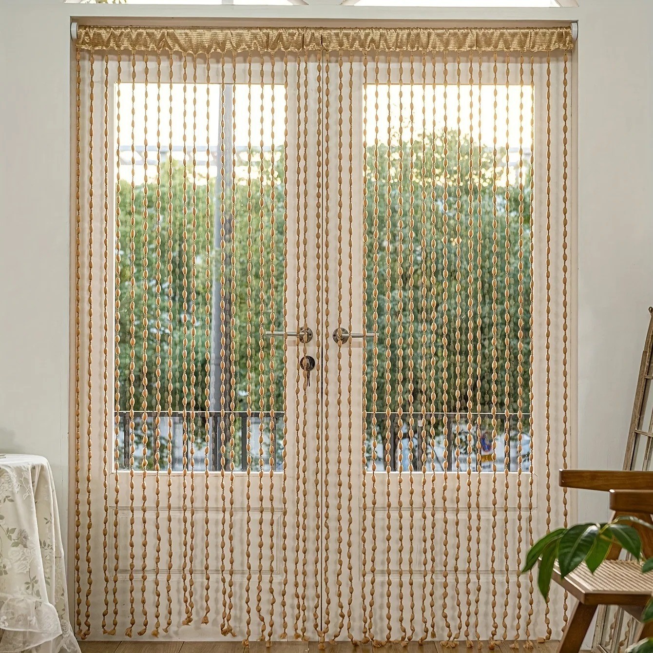 Lanter Curtains Courtyard Doors And Beaded Tassel Door Curtains Salon Decoration