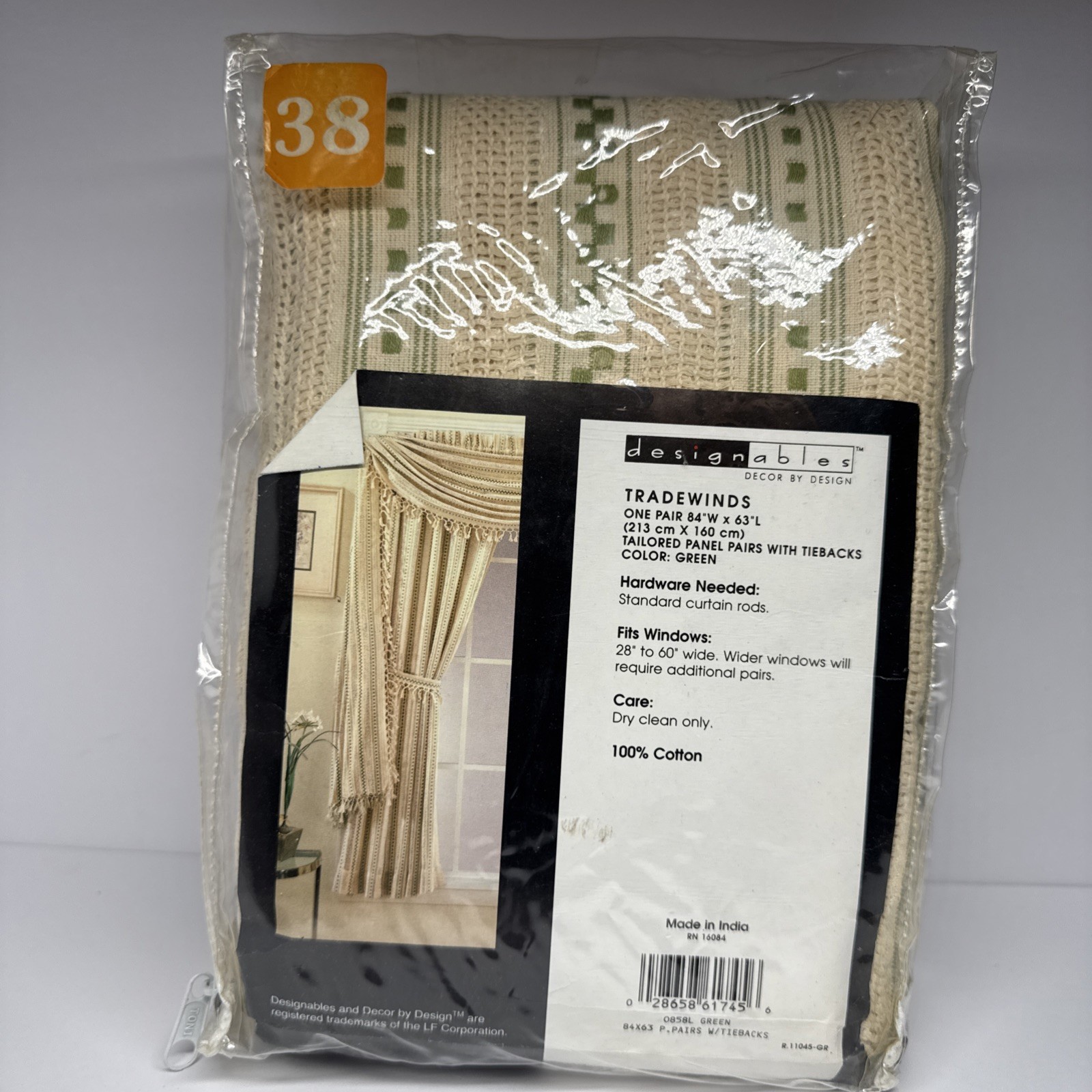 Designables Decor By Design Tradewinds Curtains One Pair 84″W X 63″L Green