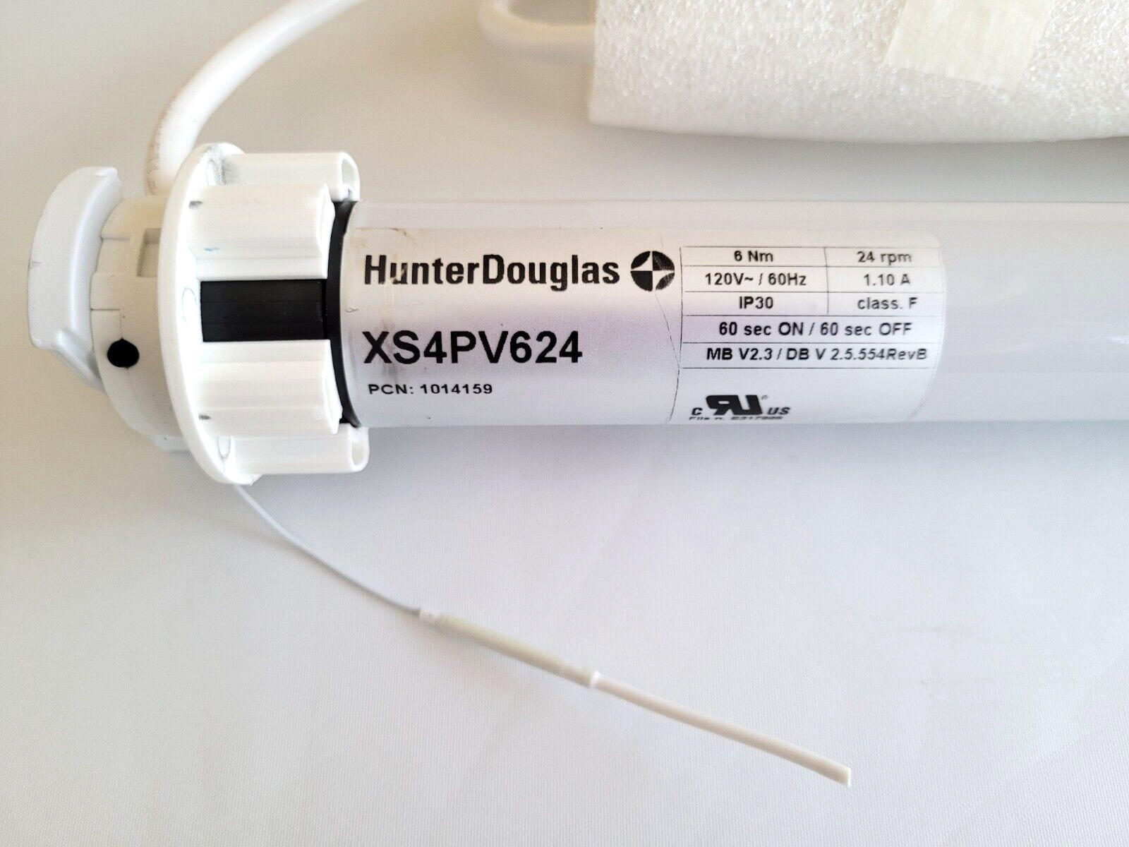 Hunter Douglas 25” Long Crown Drive Large Motor Roller Shade for 2″ Tube Awning