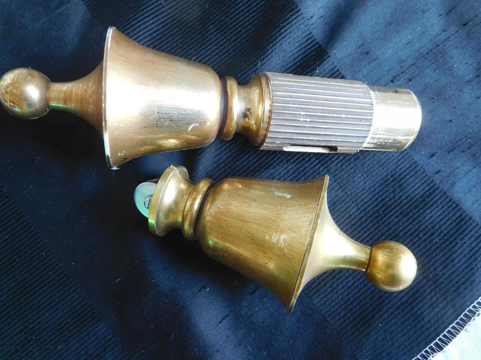 CHOICE drapery traverse rod FINIALS 1 3/8″ rod Kirsch Chateau Asian round vtg
