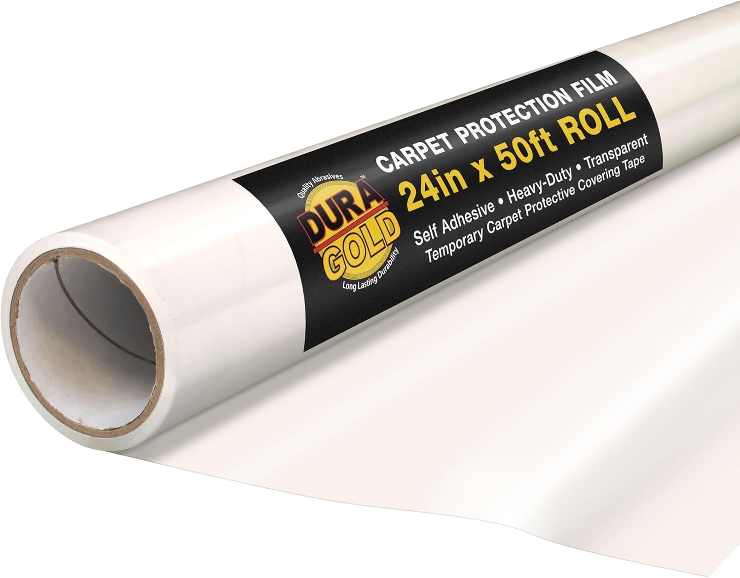 Heavy-Duty Clear Carpet Protector, 24in x 50ft Roll for Renovation Protection