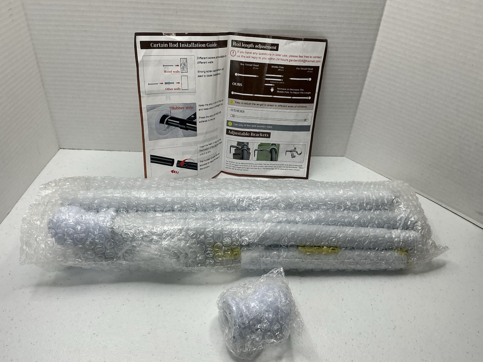 White Curtain Rod for Windows 28 to 88 Inches Adjustable 1 Inch Diameter