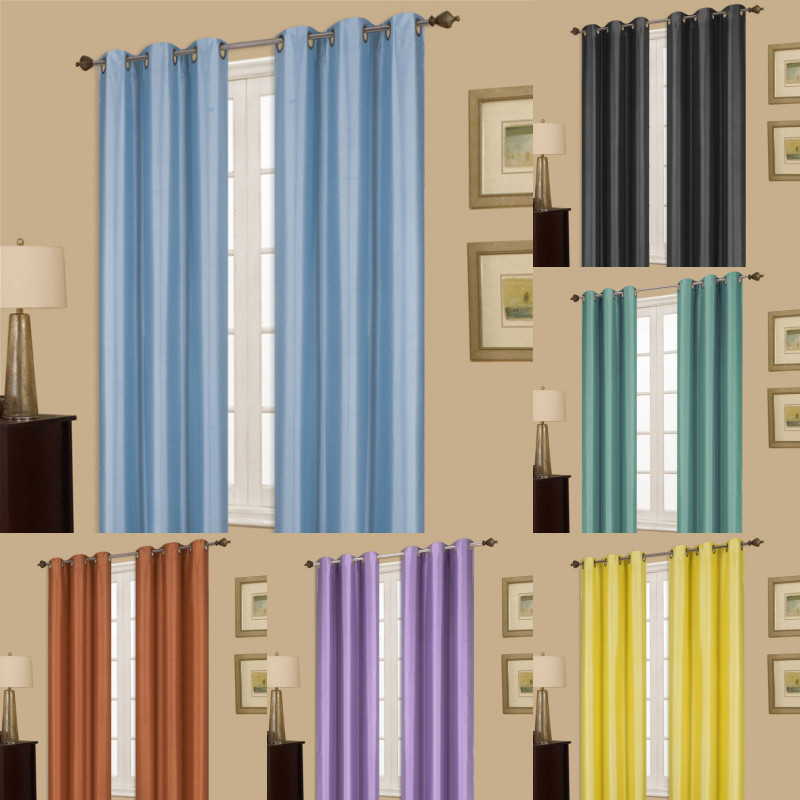 2 PANELS LINED HEAVY THICK BLACKOUT GROMMET WINDOW CURTAIN DRAPE TREATMENT K86
