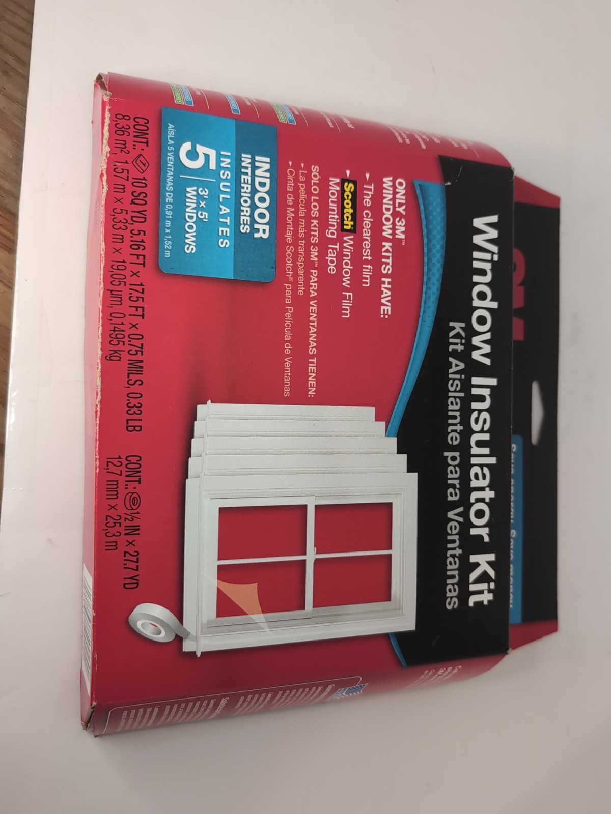 3M Window Indoor Insulator Kit Covers Five Windows 3 ft x 5 ft 1 Pack