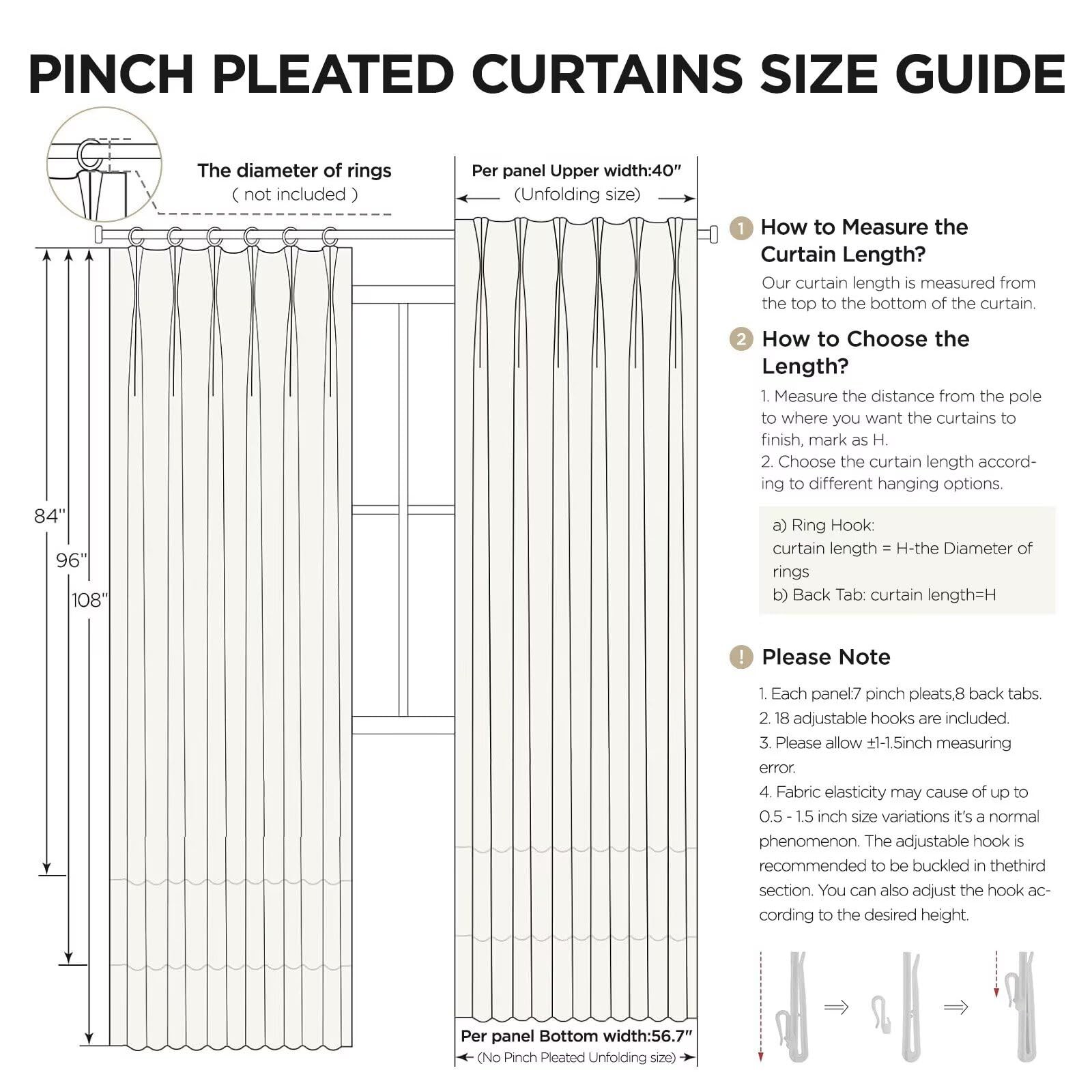 Luxury Grey Velvet Blackout Curtains 96″ Long, 2 Panel Set, Thermal Insulated