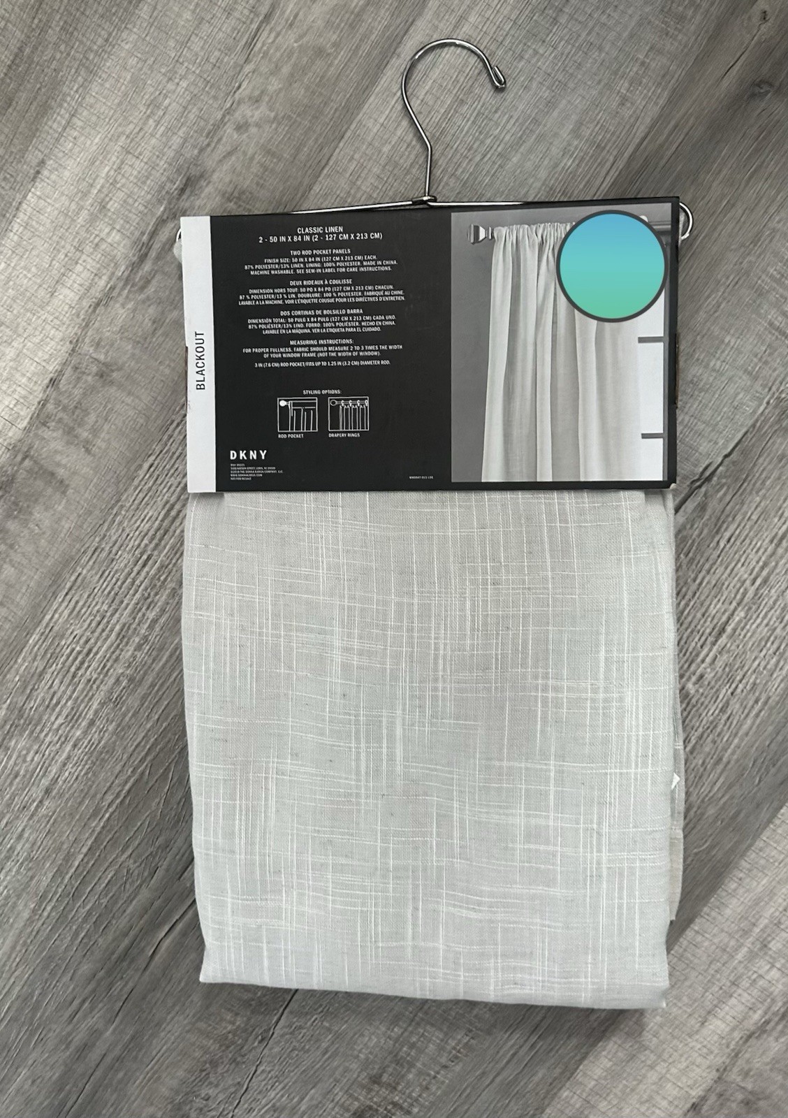 DKNY BLACKOUT Lined Window Curtains Panels drapes Classic LINEN Natural 50”x84”