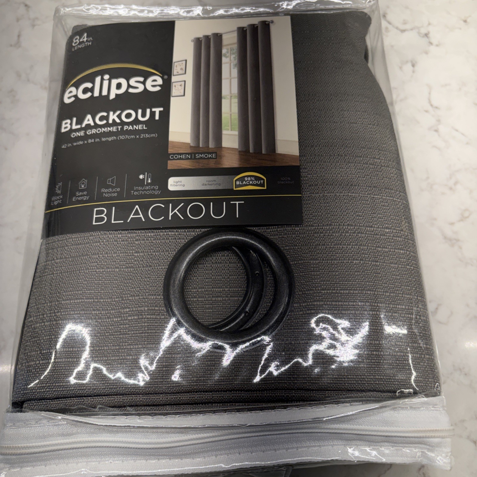 Eclipse Blackout Cohen Smoke Color Window Panel 42 x 84 New