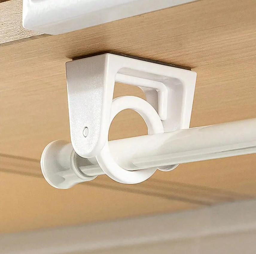 4pcs Twist Lock Curtain Rods – No Drill Window Rods with Angled Ends for Doors