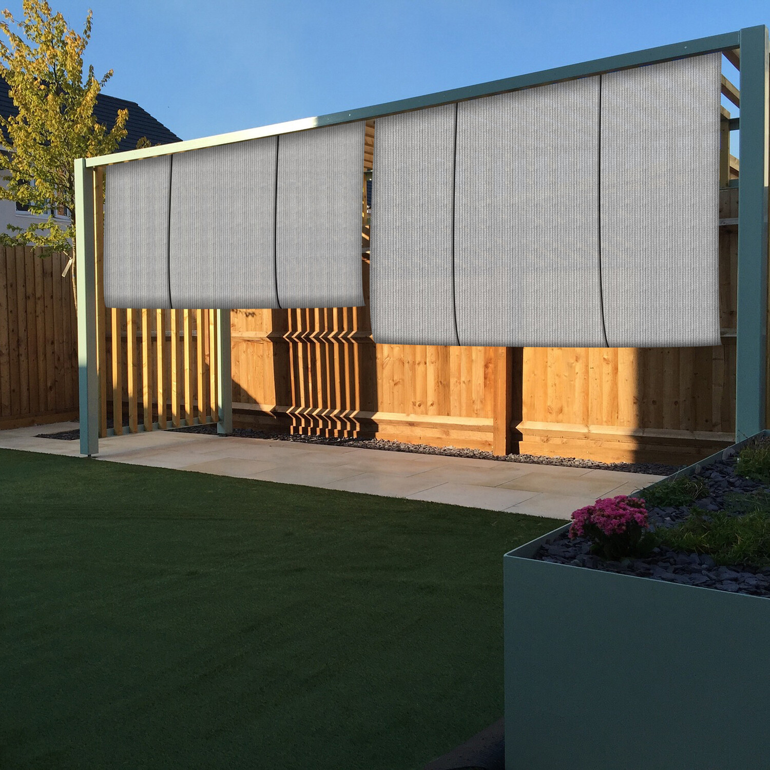 Roller Shade Roll up Shade Gray UV Block Shelter Cover for Porch Pergola Yard